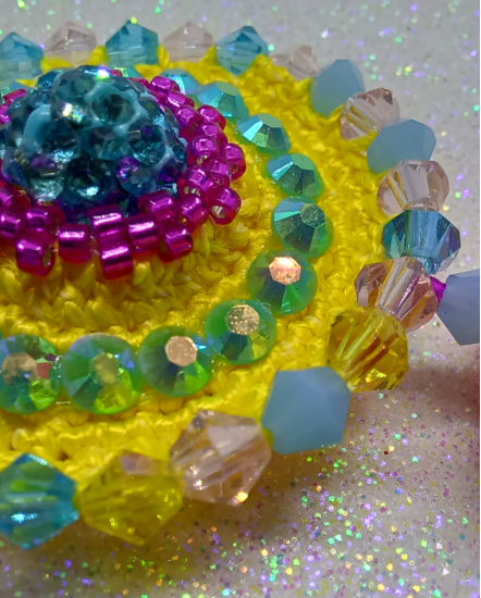 Háčkované  dizajnové náušnice "Fashion Ballet"